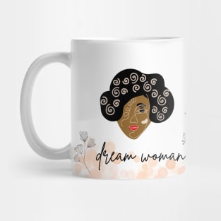 afroamerican female portrait with black curly hair Mug